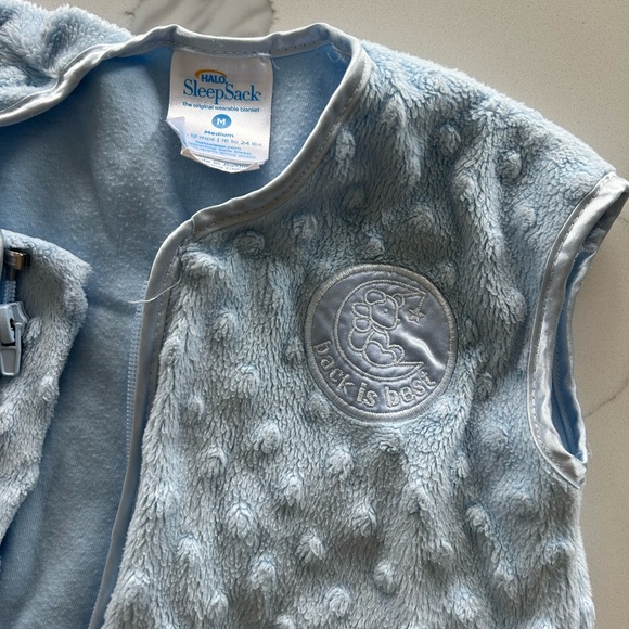 3/$9 Halo sleep sack size medium light blue Swiss dot pattern zipper 6-12 months - Picture 2 of 4